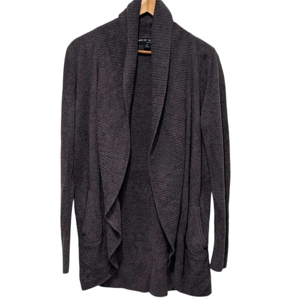 Barefoot Dreams CozyChic Lite Circle Cardigan, Graphite Gray, Coastal, Beach, M